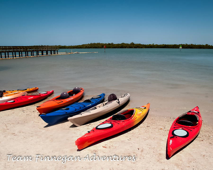 Kayaks on the beach